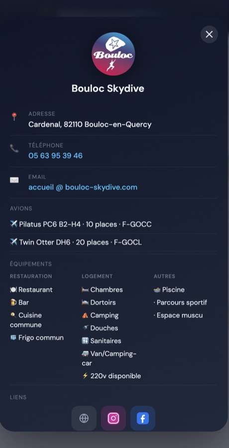 Informations dropzone parachutisme France WannaFly